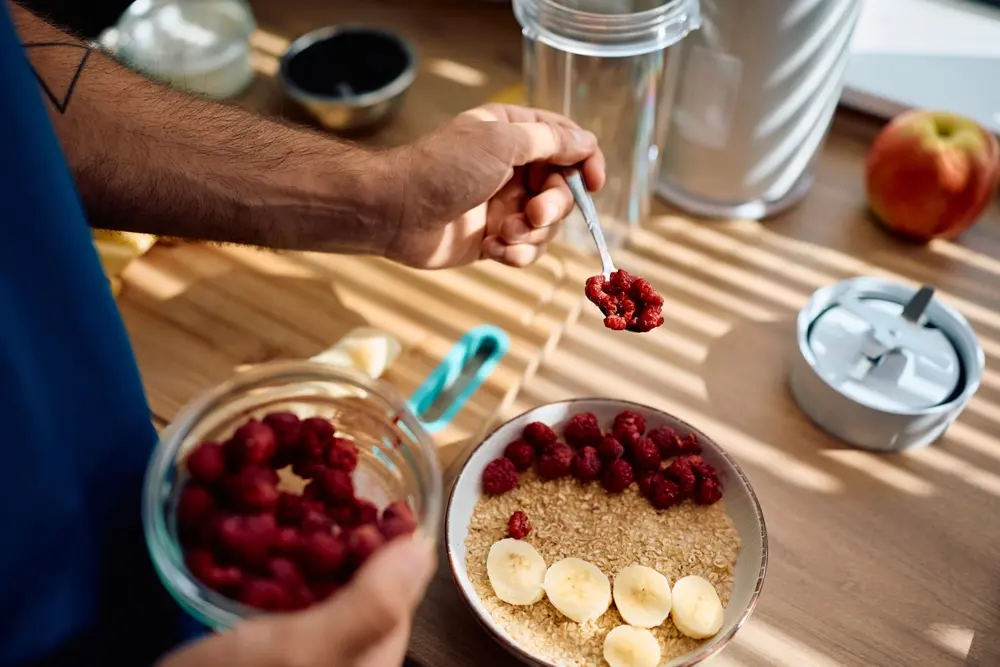 bol de avena con frutas