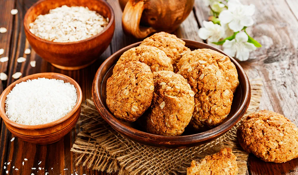 galletas de avena con ralladura de coco