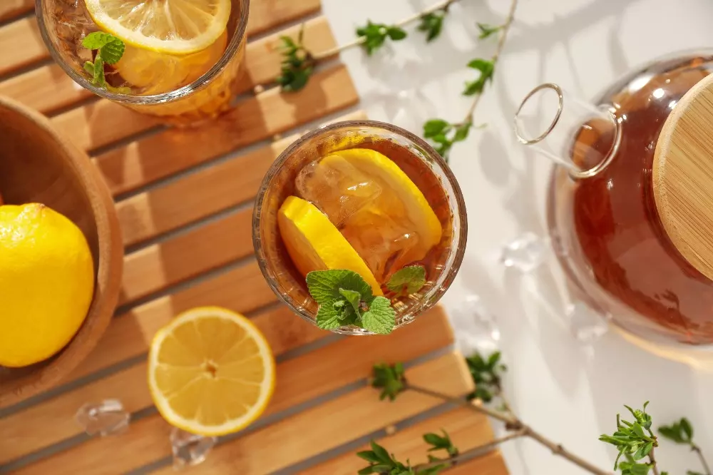 Mocktail de te helado receta Goya sin alcohol