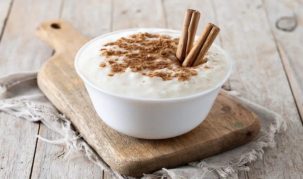 Postre de arroz con leche y arequipe