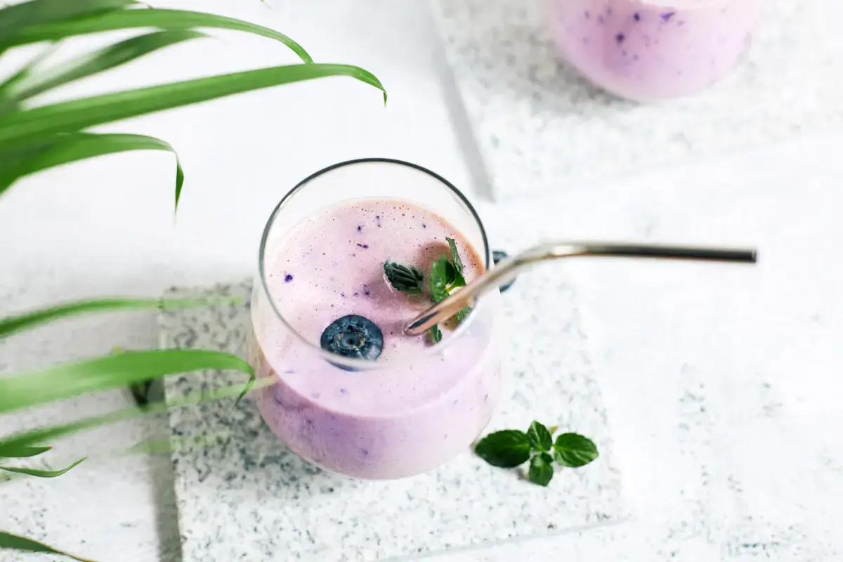 smoothie de arándanos con pulpa