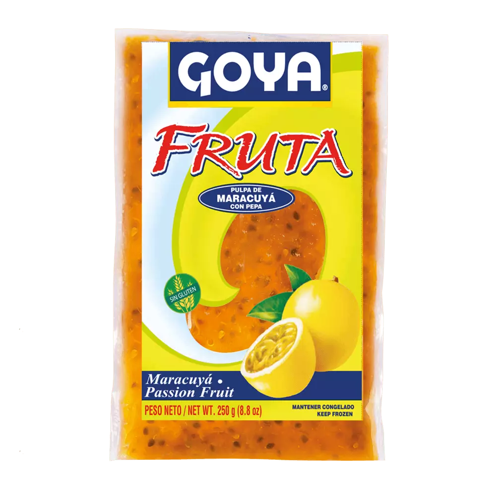 Passion frozen fruit pulp with seeds