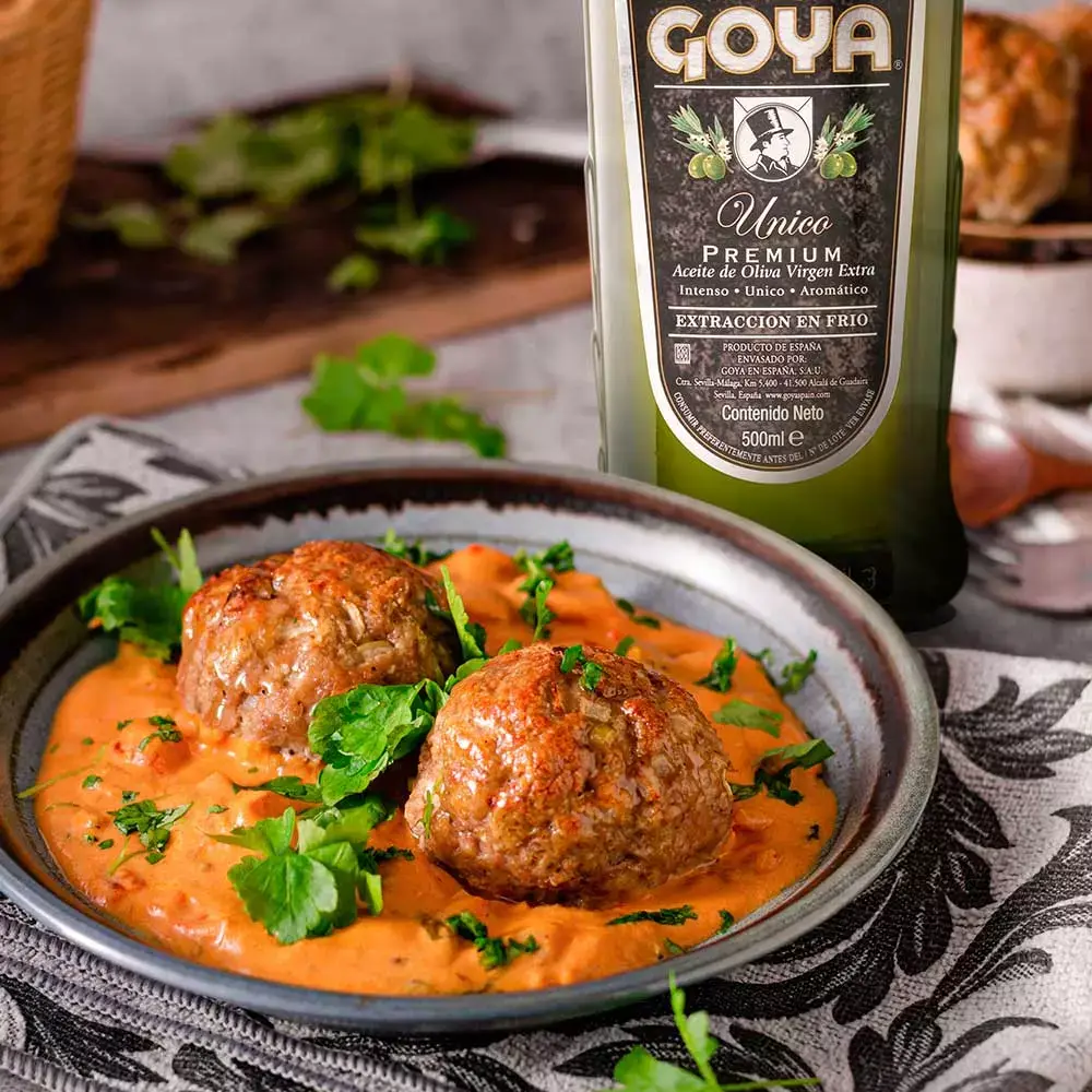Homemade meatballs in tomato sauce