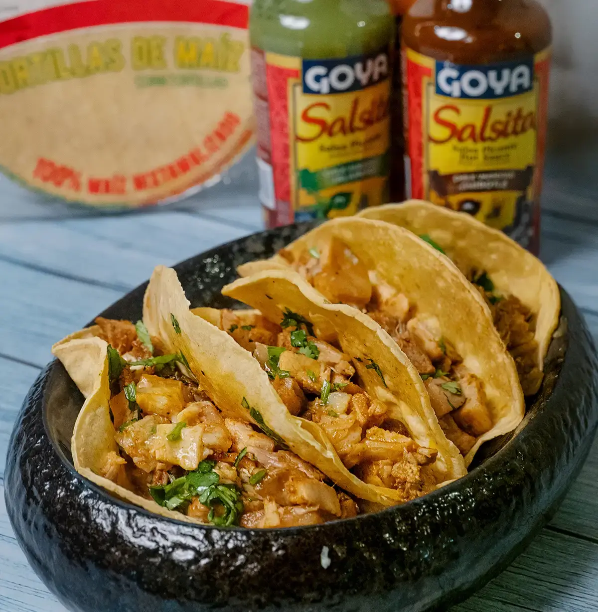 Pressed chicharrón tacos | GOYA Europa