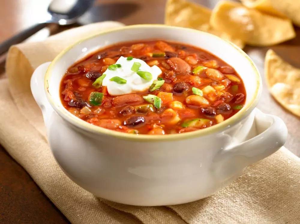 Chile vegetariano de frijoles
