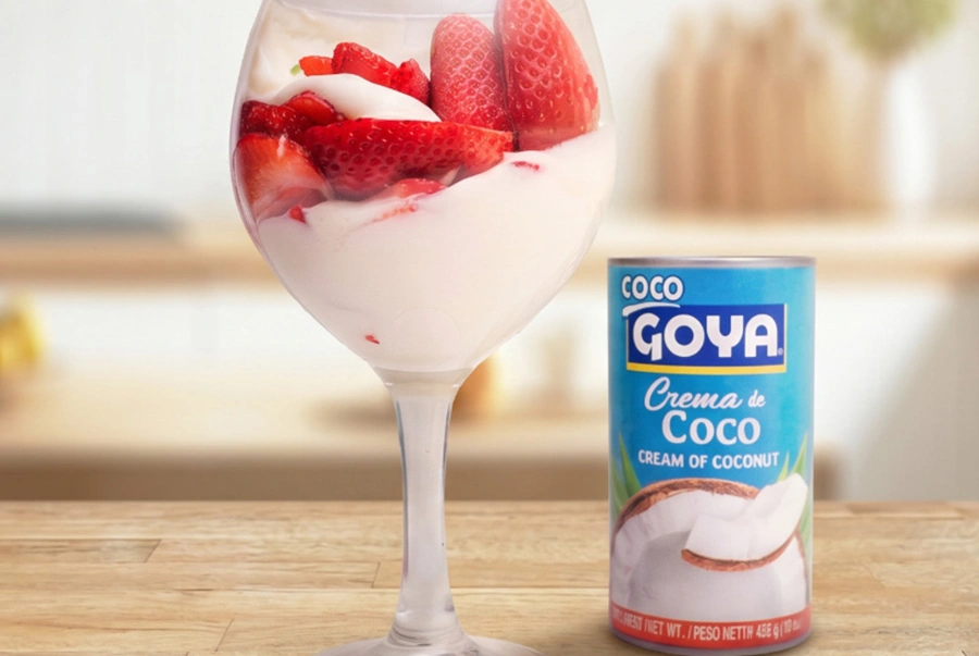 Crema montada de coco