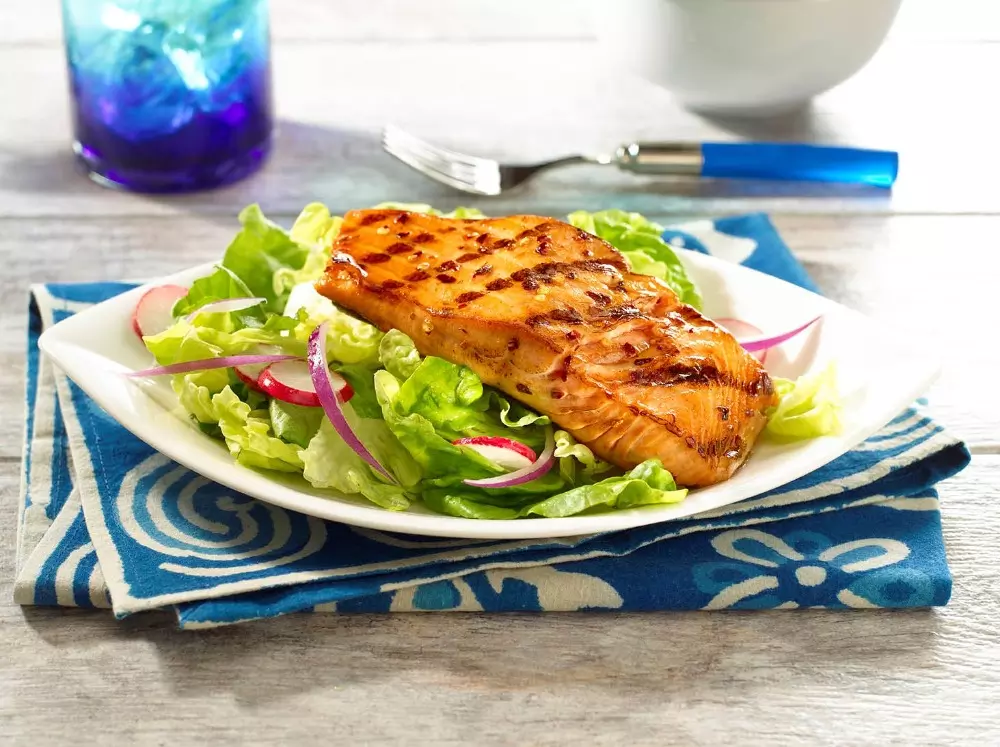 Salmón glaseado con Miel