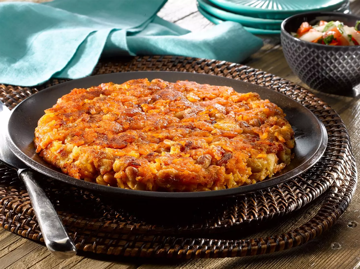 Tacu tacu peruano con bistec