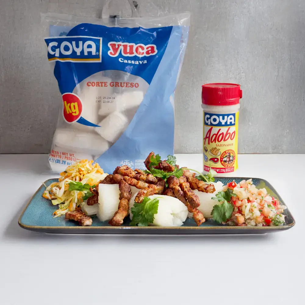 Yuca with pork cracklings